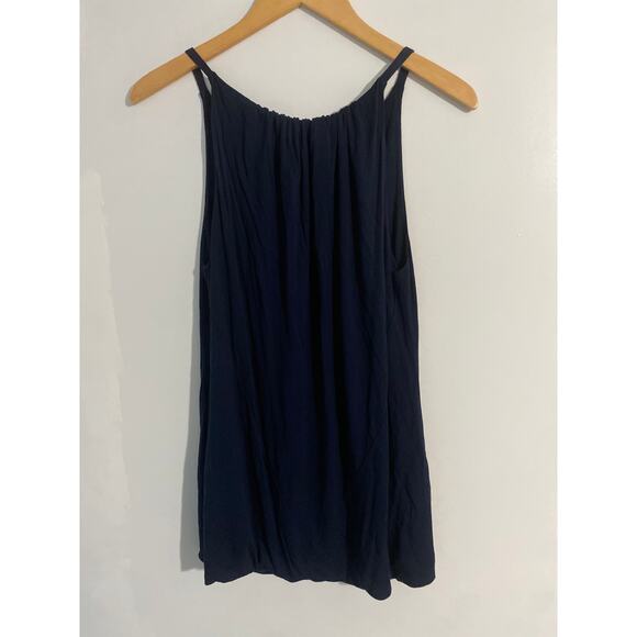 CAbi 5th Avenue draped tank top women’s size M navy blue basic classic - Picture 3 of 6